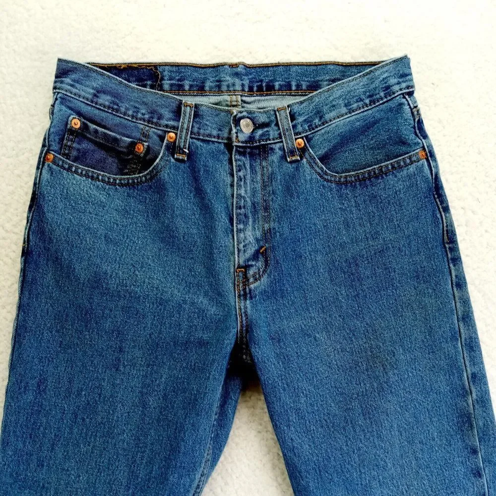 Levis 516 Jeans Mens 32x30 Slim Straight‎ Cotton Denim Medium Wash